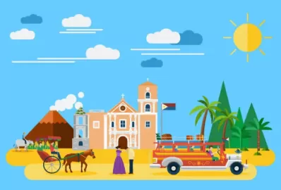 History of the Philippines vector graphic
