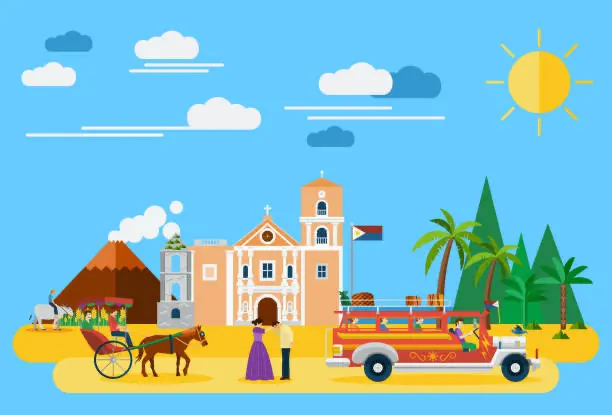 History of the Philippines vector graphic