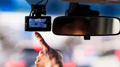 Dash Cam screen showing rear view