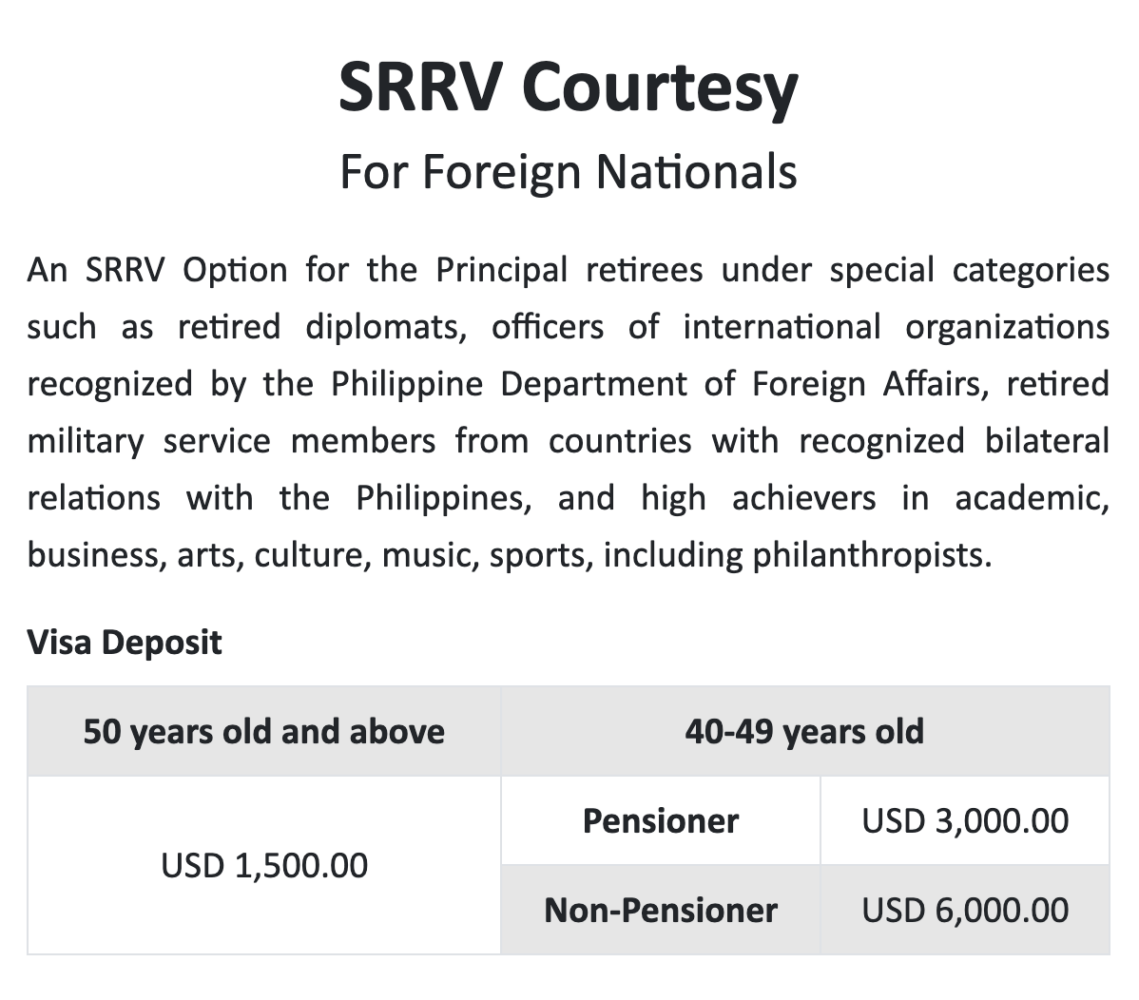 Srrv courtesy